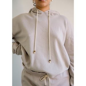 Donni Vintage Fleece Cozy Gemstone Hoodie Sweatshirt Stone Taupe Size Small